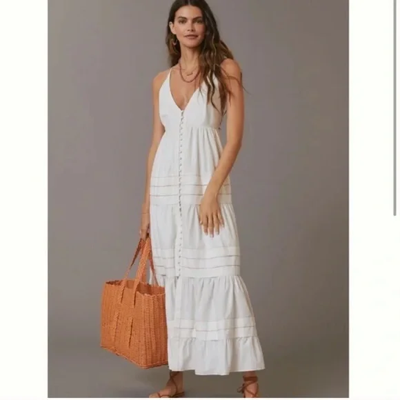 Maeve | Dresses | Nwt Anthropologie Maeve Deep Vneck Tiered Halter Maxi Dress Ivory Xl | Poshmark Maeve | Dresses | Nwt Anthropologie Maeve Deep Vneck Tiered Halter Maxi Dress Ivory Xl | Poshmark